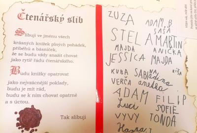 Pasování 1.A na čtenáře