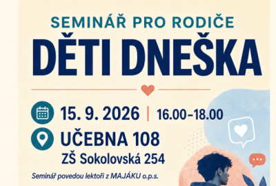 Pozvání pro rodiče na seminář DĚTI DNEŠKA